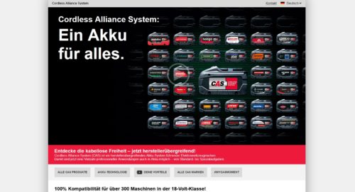Webseite von Cordless Alliance System